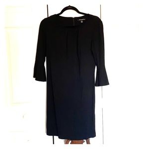 Little black dress with bell sleeves